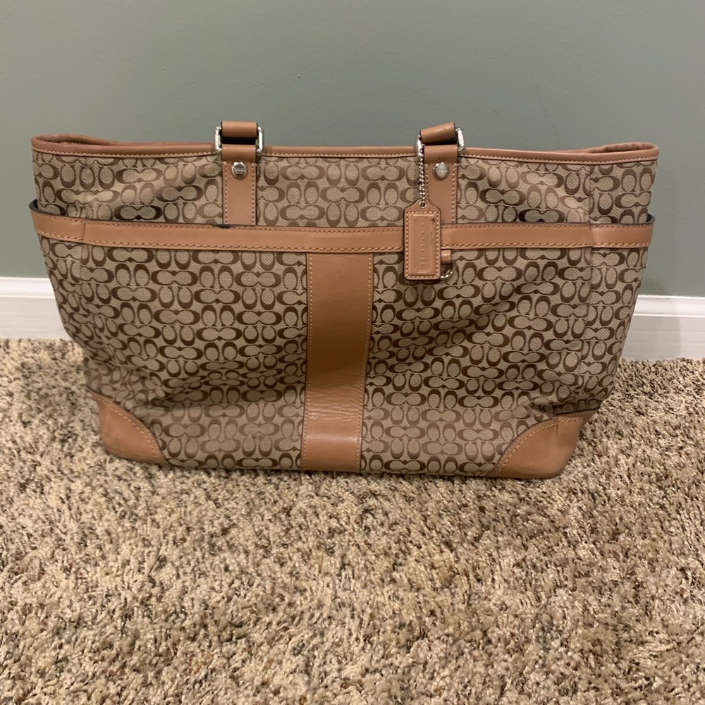 Coach Fabric C Diaper bag with changing pad